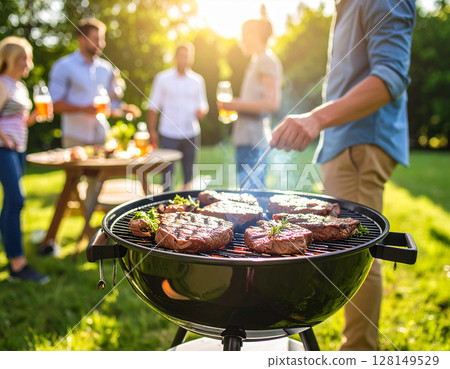 Camping BBQ Grill Steak 128149529