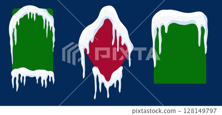 Customizable Snowy Banner Shapes Collection 128149797