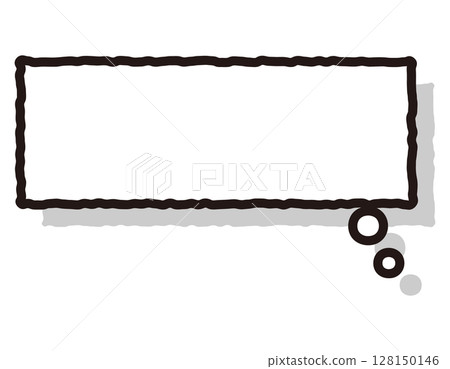 A cute and relaxed speech bubble with hand-drawn line shadows, horizontal rectangle, 19 128150146