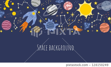 Horizontal copy space template cosmos theme 128150249