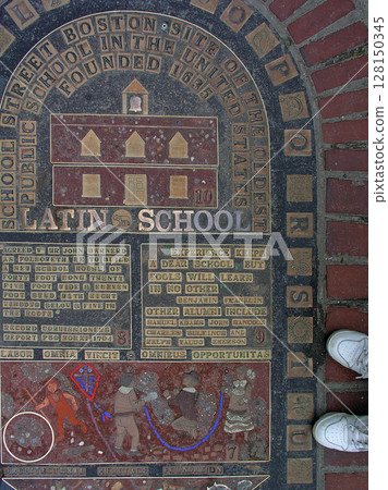 美國波士頓自由之路上的馬賽克 美國波士頓自由之路上的馬賽克 128150345