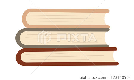 Vintage Book Cozy Aesthetic for Stationery, Bookstore Logos, Posters, Stickers, and Educational Designs. Vector illustration 128150504