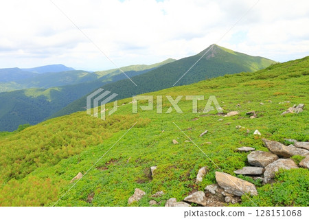 View of Mt. Mae-Teshio from near the summit of Mt. Teshio-Maruyama View of Mt. Mae-Teshio from near the summit of Mt. Teshio-Maruyama 128151068