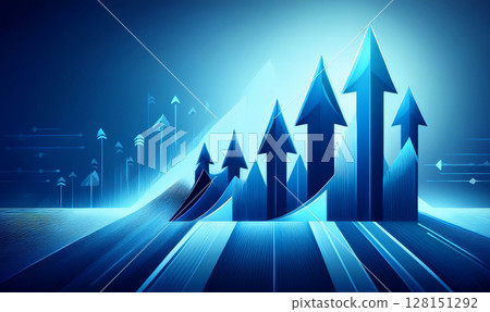 Rising graph and rising background 128151292