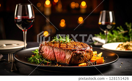 紅酒和牛排 128151426