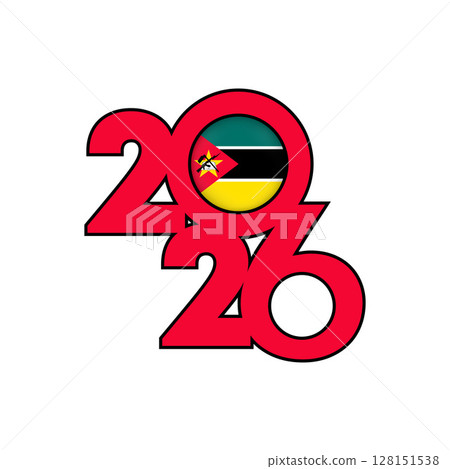 2026 banner with Mozambique flag inside. 2026 banner with Mozambique flag inside. 128151538