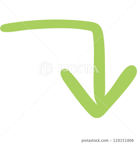 Illustration of a single-line hand-drawn arrow 15 (green) Illustration of a single-line hand-drawn arrow 15 (green) 128151806