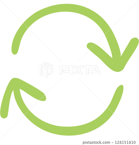 Illustration of a single-line hand-drawn arrow 19 (green) 128151810