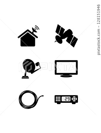 Satellite icons set stock illustration Satellite icons set stock illustration 128151946