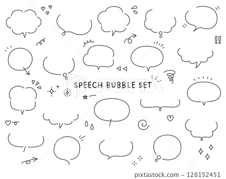一組簡單的語音氣泡向量插圖。語音氣泡,框架,時尚,塗鴉 一組簡單的語音氣泡向量插圖。語音氣泡,框架,時尚,塗鴉 128152451