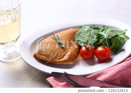 Delicious chicken steak table set 128152613