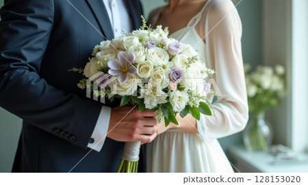 beautiful wedding bouquet of flowers 128153020
