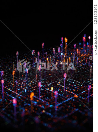 Digital Pixels Evolved Consciousness Micro Civilization Computer Screen 128153141