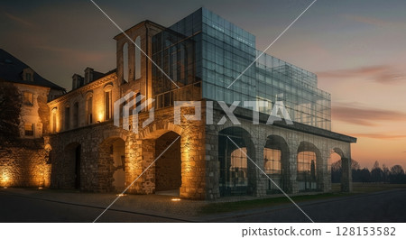 Building Exists Multiple Time Periods Ancient Medieval Modern Future 128153582