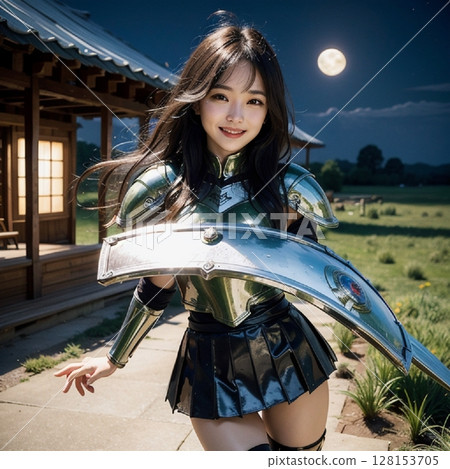 Beautiful woman with a shield... Beautiful woman with a shield... 128153705