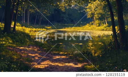 serene forest pond landscape serene forest pond landscape 128155119