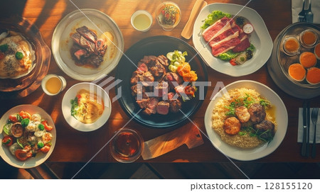 delicious gourmet meal platter with various dishes 128155120