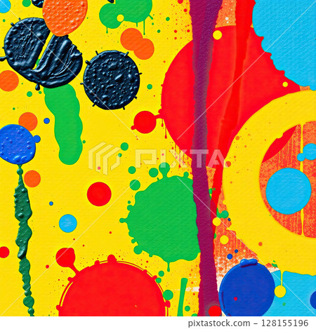 Abstract canvas with bright paint strokes and modern chaos. Abstract canvas with bright paint strokes and modern chaos. 128155196