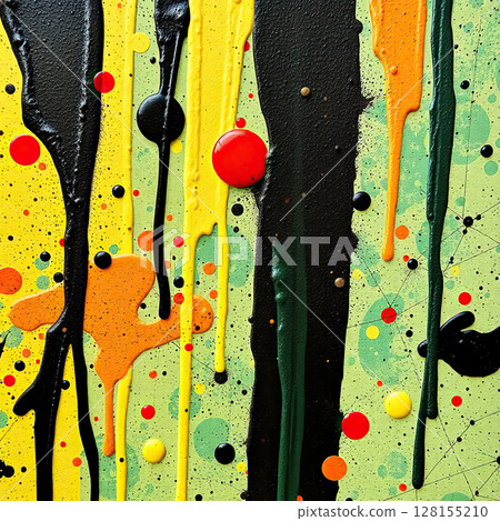 Bright and dynamic contemporary artwork featuring swirling liquid textures. 128155210