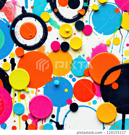 Colorful abstract background. Modern chaotic painting. Contemporary art. Liquid bright paints. 128155217