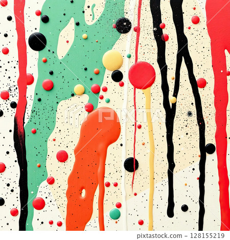 Colorful abstract background. Modern chaotic painting. Contemporary art. Liquid bright paints. 128155219