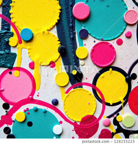 Modern fluid art with bright pigments and expressive brushstrokes. Modern fluid art with bright pigments and expressive brushstrokes. 128155223