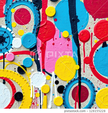 Multicolored abstract design with energetic flow and liquid movement. 128155228