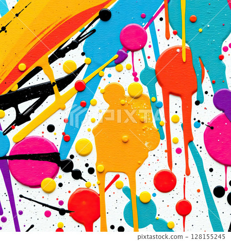 Contemporary abstract artwork with colorful swirls and texture. Contemporary abstract artwork with colorful swirls and texture. 128155245