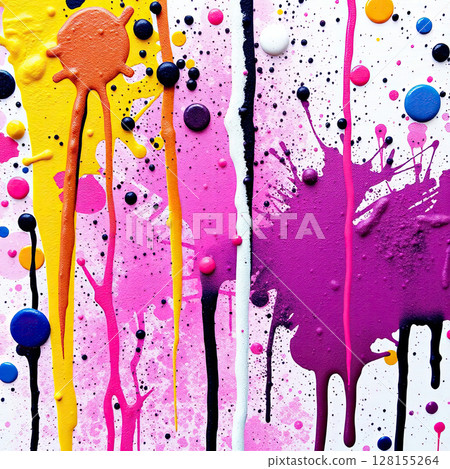 Multicolor liquid painting with expressive abstract style. 128155264