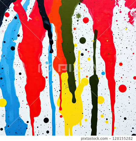 Colorful abstract background. Modern chaotic painting. Contemporary art. Liquid bright paints. 128155282