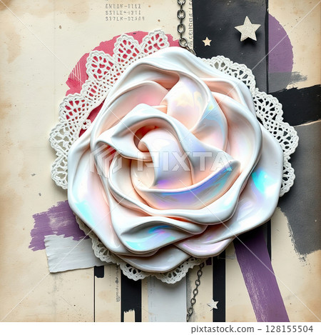 Grungy recycled paper background with whimsical tactile details. Grungy recycled paper background with whimsical tactile details. 128155504