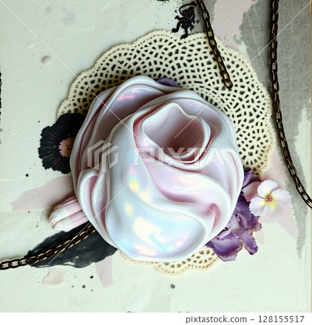 Grungy recycled paper background with whimsical tactile details. Grungy recycled paper background with whimsical tactile details. 128155517