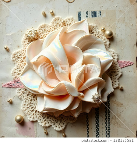 Grungy recycled paper background with whimsical tactile details. Grungy recycled paper background with whimsical tactile details. 128155581