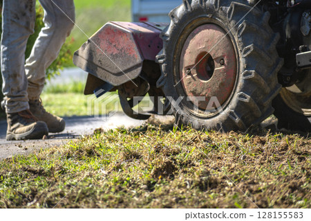 Earthworks, exterior works with machinery 128155583