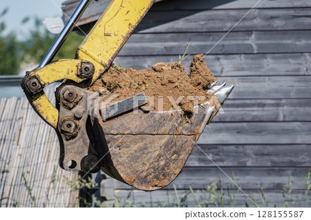 Earthworks, exterior works with machinery 128155587
