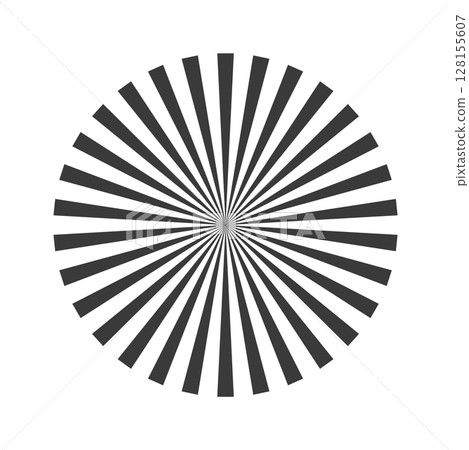 Retro black white sun rays bg. Pop art comic cartoon element. 128155607