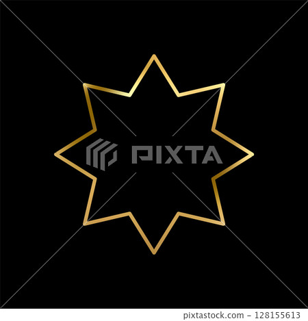 Outline Gold Star icon. Holiday stars line art 128155613
