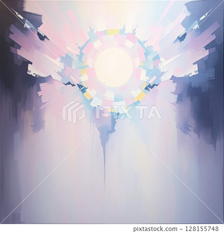 Blue spiritual art with light textures and meditative feeling. Blue spiritual art with light textures and meditative feeling. 128155748
