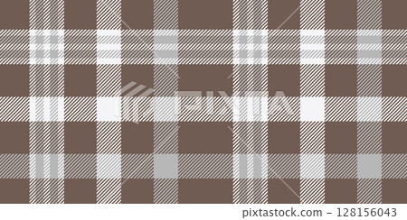Brown and Gray Plaid Pattern, Seamless Tartan Checkered Design with Neutral Tones, Ideal for Textiles, Minimalist Fashion, Modern Interiors, and Wallpaper 128156043