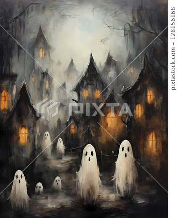 Spooky towns and ghosts for Halloween Spooky towns and ghosts for Halloween 128156168