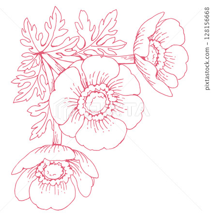 Flower sketch material. Vector illustration material. 128156668