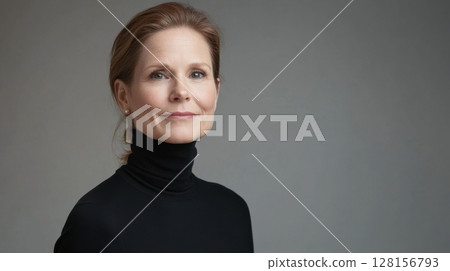 Portrait of a Woman in a Black Turtleneck 128156793