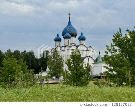 Orthodox church in Suzdal on a warm summer day. High quality photo 128157052