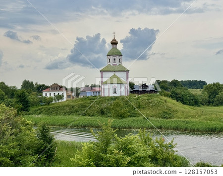 Orthodox church in Suzdal on a warm summer day. High quality photo 128157053