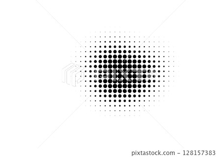 Centered Halftone Circle with Dot Pattern 128157383
