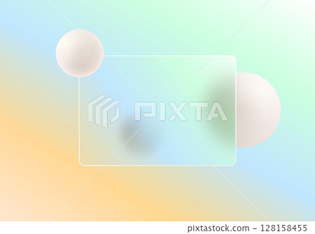 Pastel glassmorphism background with spheres 128158455
