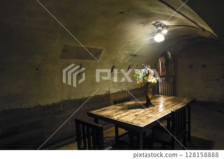 The command room of the former naval headquarters cave in Okinawa The command room of the former naval headquarters cave in Okinawa 128158888