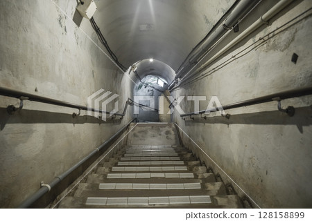 Passageway of the former naval headquarters cave in Okinawa Passageway of the former naval headquarters cave in Okinawa 128158899