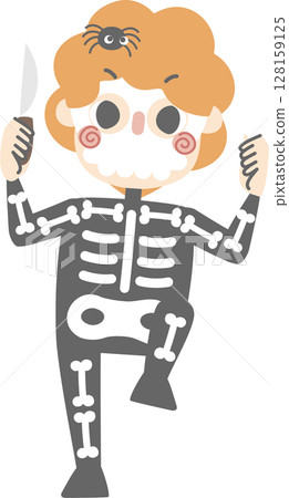 happy halloween holiday festival with character set of boys wearing skeleton costume, flat png illustration cartoon character design happy halloween holiday festival with character set of boys wearing skeleton costume, flat png illustration cartoon character design 128159125