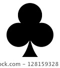 Playing card suit symbol Clubs shape, vector illustration 128159328